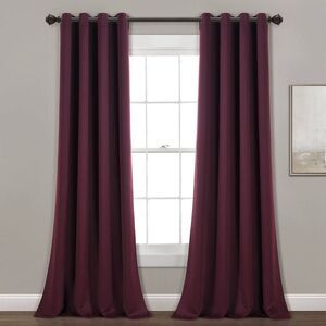 Lush Decor - Set of 2 (84"x52") Insulated Grommet Blackout Wind Plum